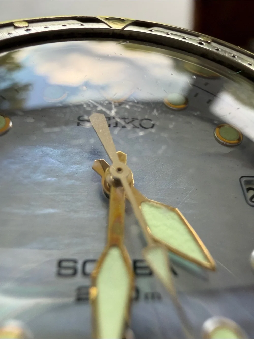Seiko Two-Tone Dive Watch with Mother-of-Pearl Dial